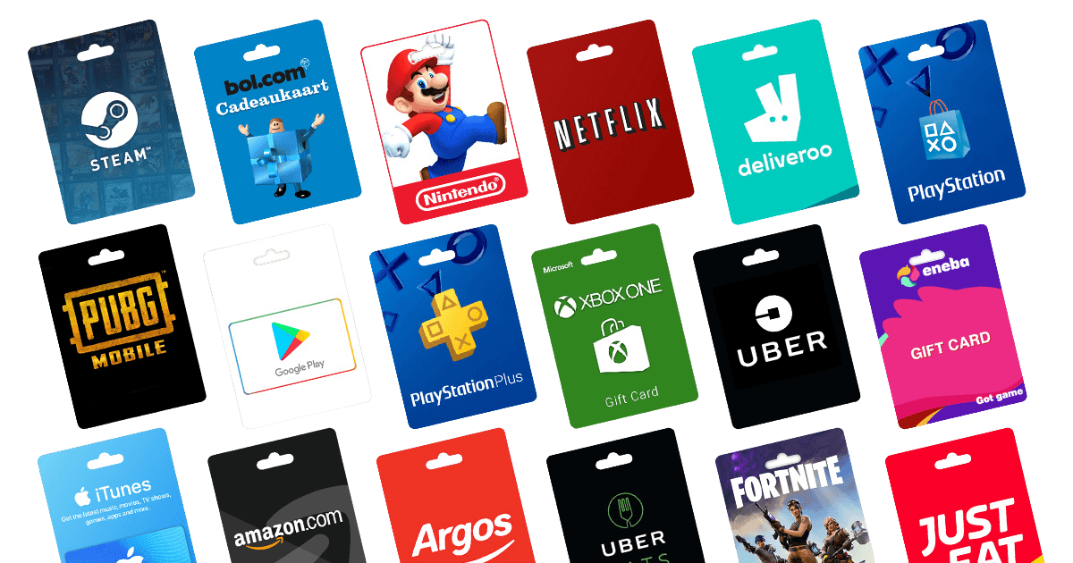 Gift card brands collage